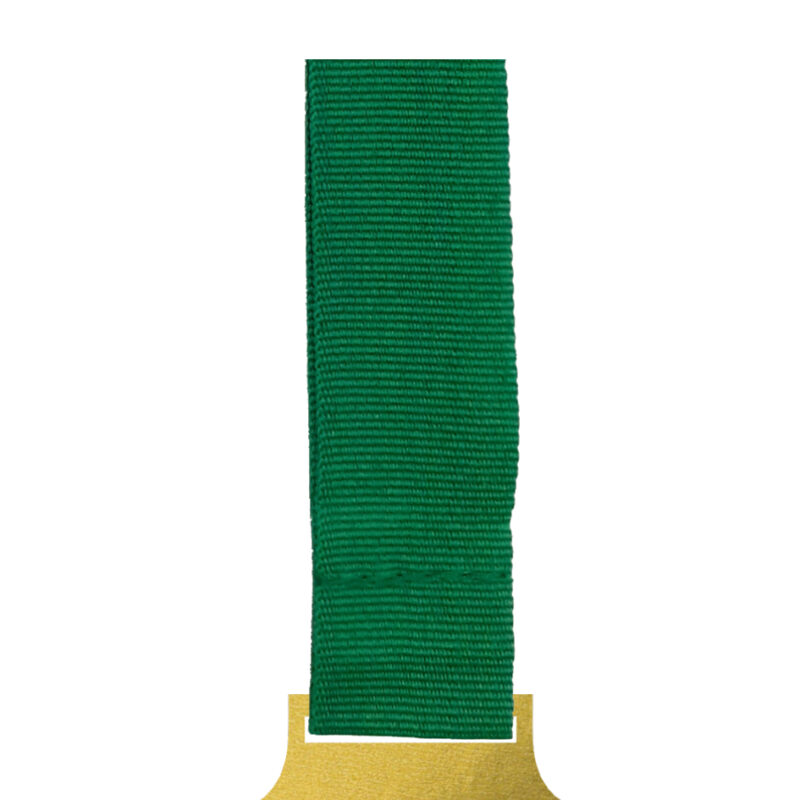 Žalia juostelė be kabliuko medaliui, 2 cm plotis