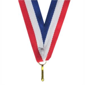 Juostelė medaliui V8 Mėlyna/Balta/Raudona 1cm